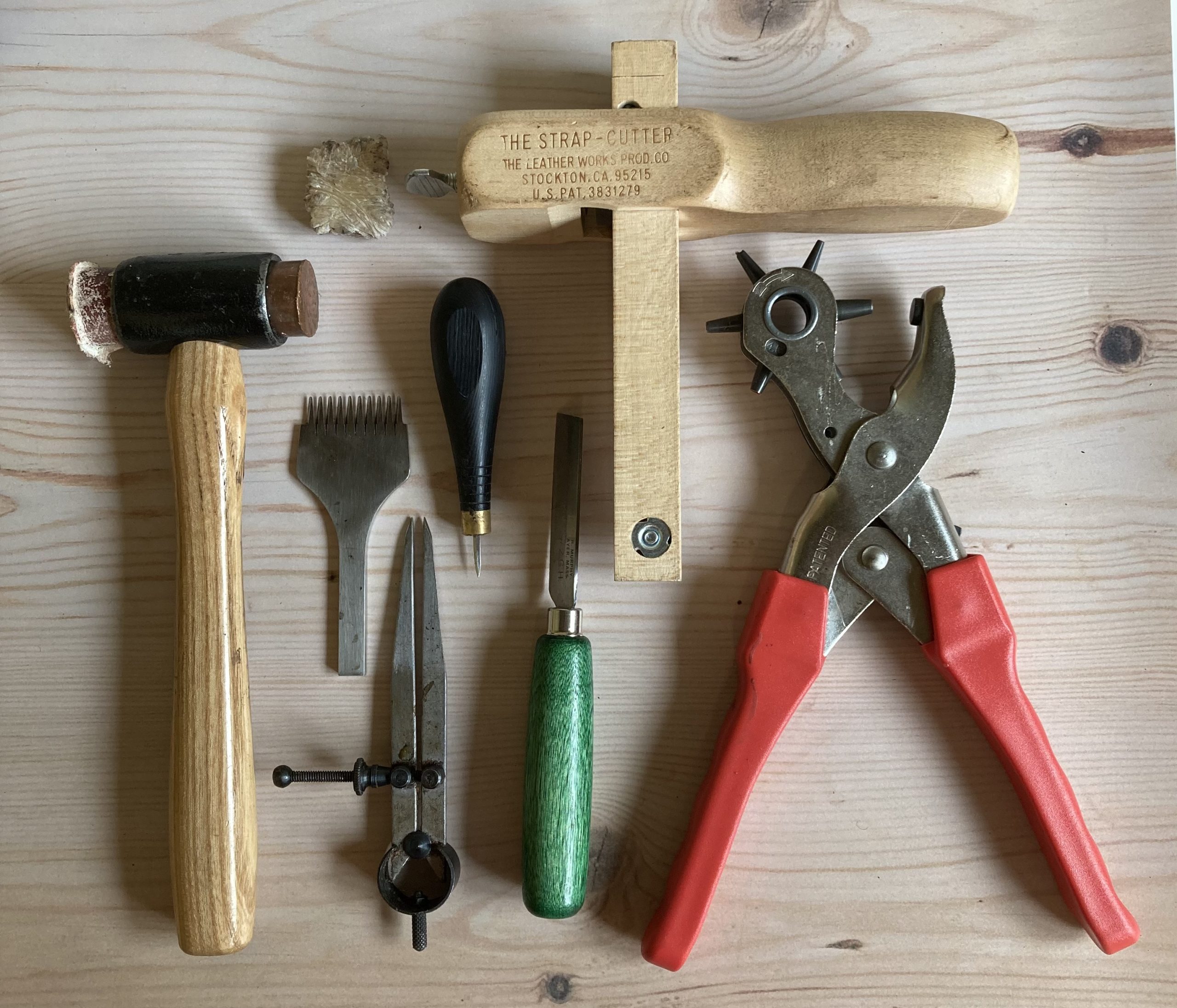 Tools for beginning leatherwork